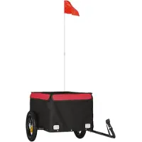 vidaXL Fahrradanhänger Schwarz und Rot 30 kg Eisen