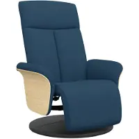 vidaXL Relaxsessel mit Fußteil Blau Stoff