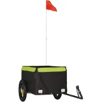 vidaXL Fahrradanhänger Schwarz und Grün 30 kg Eisen