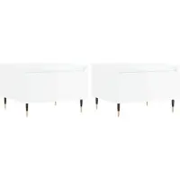 vidaXL Couchtische 2 Stk. Hochglanz-Weiß 50x46x35 cm Holzwerkstoff