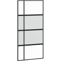 vidaXL Schiebetür Schwarz 102,5x205 cm Hartglas und Aluminium