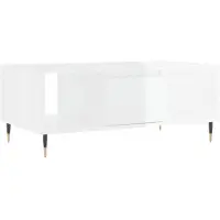 vidaXL Couchtisch Hochglanz-Weiß 90x50x36,5 cm Holzwerkstoff