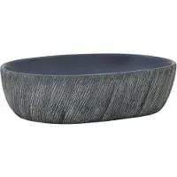 vidaXL Aufsatzwaschbecken Schwarz und Grau Oval 47x33x13 cm Keramik