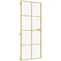 vidaXL Innentür Schlank Golden 83x201,5 cm Hartglas und Aluminium