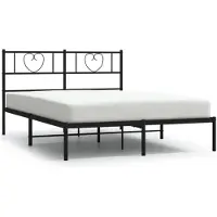 vidaXL Bettgestell mit Kopfteil Metall Schwarz 120x200 cm