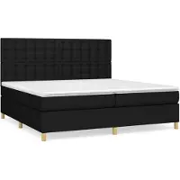 vidaXL Boxspringbett mit Matratze Schwarz 200x200 cm Stoff