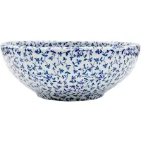 vidaXL Aufsatzwaschbecken Weiß und Blau Rund Ø41x14 cm Keramik