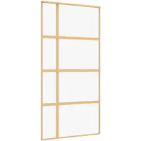 vidaXL Schiebetür Golden 102,5x205 cm ESG-Klarglas und Aluminium