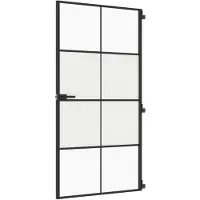 vidaXL Innentür Schlank Schwarz 102,5x201,5 cm Hartglas & Aluminium