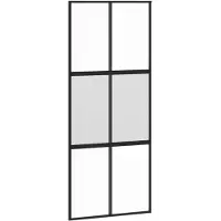 vidaXL Schiebetür Schwarz 90x205 cm Hartglas und Aluminium