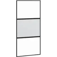 vidaXL Schiebetür Schwarz 102,5x205 cm Hartglas und Aluminium