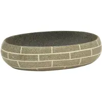 vidaXL Aufsatzwaschbecken Mehrfarbig Oval 59x40x15 cm Keramik