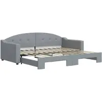vidaXL Tagesbett Ausziehbar Hellgrau 90x200 cm Stoff