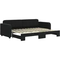 vidaXL Tagesbett Ausziehbar Schwarz 80x200 cm Samt