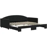vidaXL Tagesbett Ausziehbar Schwarz 100x200 cm Samt