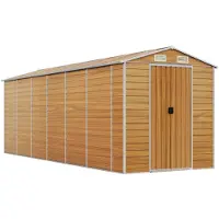 vidaXL Gerätehaus Hellbraun 191x555x198 cm Verzinkter Stahl