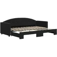 vidaXL Tagesbett Ausziehbar Schwarz 80x200 cm Samt