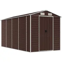 vidaXL Gartenhaus Braun 191x385x198 cm Verzinkter Stahl