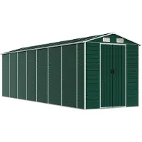 vidaXL Gerätehaus Grün 191x640x198 cm Verzinkter Stahl