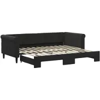 vidaXL Tagesbett Ausziehbar Schwarz 90x200 cm Samt