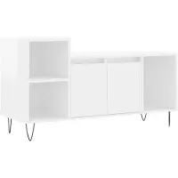 vidaXL TV-Schrank Hochglanz-Weiß 100x35x55 cm Holzwerkstoff