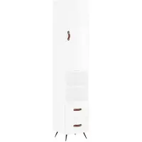 vidaXL Highboard Hochglanz-Weiß 34,5x34x180 cm Holzwerkstoff