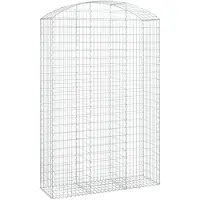 vidaXL Gabione mit Hochbogen 150x50x220/240 cm Verzinktes Eisen