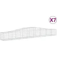 vidaXL Gabionen mit Hochbogen 7 Stk. 400x50x40/60cm Verzinktes Eisen