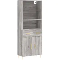 vidaXL Highboard Grau Sonoma 69,5x34x180 cm Holzwerkstoff