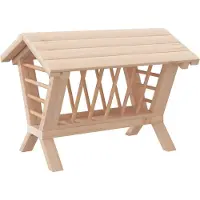 vidaXL Heuraufe für Kaninchen 44x33x33 cm Massivholz Tanne