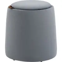 HOMCOM 2-in-1 Ottomane Sitzhocker Rund mit Stauraum Grau Ø44 cm x 47,5 cm