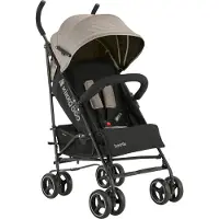 Kikkaboo Kinderwagen Käfer, Stahlrahmen, Korb, abnehmbare Vorderräder, Fußstütze braun