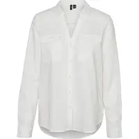 Vero Moda Langarmbluse "VMLINN BUMPY LS SHIRT WVN NOOS" Viskosemischung, regular fit, mit Leinen