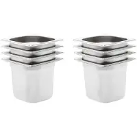 vidaXL Gastronormbehälter 8 Stk. GN 1/6 150 mm Edelstahl