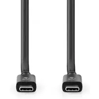 Nedis USB-Kabel - USB 4.0 Gen 3x2 - USB-C Stecker - USB-C Stecker - 240 W - 8K@60Hz - 40 Gbps - Vernickelt - 1.00 m - Rund - PVC - Schwarz - Box