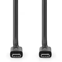 Nedis USB-Kabel - USB 4.0 Gen 2x2 - USB-C Stecker - USB-C Stecker - 240 W - 8K@60Hz - 20 Gbps - Vernickelt - 2.00 m - Rund - PVC - Schwarz - Umschlag