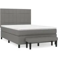 vidaXL Boxspringbett mit Matratze Dunkelgrau 140x190 cm Stoff