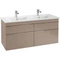 Villeroy & Boch Venticello Schrank-Doppelwaschtisch 130 x 50 cm, mit 2 Hahnlöchern, mit Überlauf