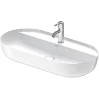 Duravit Luv Aufsatzbecken 80x40cm, ohne Überlauf, mit Hahnlochbank, 1 Hahnloch, geschliffen, 0380800000, Farbe: Weiß Hochglanz