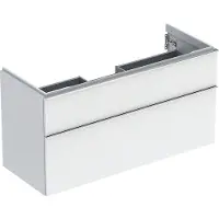 Geberit iCon Unterschrank für den Waschtisch, 2 Schubladen, 118,4x61,5x47,6 cm, 502306, 502.306.01.2, Farbe: Front/Korpus: weiß/lackiert hochglänzend, Griff: glanzverchromt