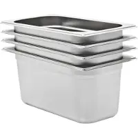 vidaXL Gastronormbehälter 4 Stk. GN 1/3 150 mm Edelstahl