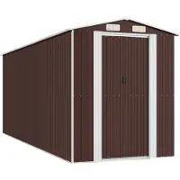 vidaXL Geräteschuppen Dunkelbraun 192x523x223 cm Verzinkter Stahl