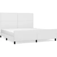 vidaXL Bettgestell mit Kopfteil Weiß 160x200 cm Kunstleder