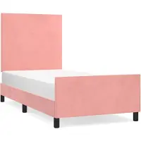 vidaXL Bettgestell mit Kopfteil Rosa 90x200 cm Samt