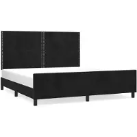vidaXL Bettgestell mit Kopfteil Schwarz 180x200 cm Samt