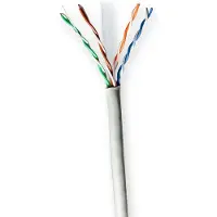 Nedis CAT6 Netzwerkkabel Rolle - Solid - U/UTP - CCA - 100 m - Innen - Rund - PVC - Grau - Pull Box - ausziehbar