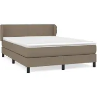 vidaXL Boxspringbett mit Matratze Taupe 140x200 cm Stoff