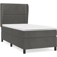 vidaXL Boxspringbett mit Matratze Dunkelgrau 90x190 cm Samt