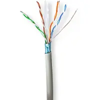 Nedis CAT6 Netzwerkkabel Rolle - Stranded - F/UTP - CCA - 305 m - Innen - Rund - PVC - Grau - Pull Box - ausziehbar