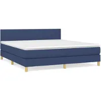 vidaXL Boxspringbett mit Matratze Blau 160x200 cm Stoff